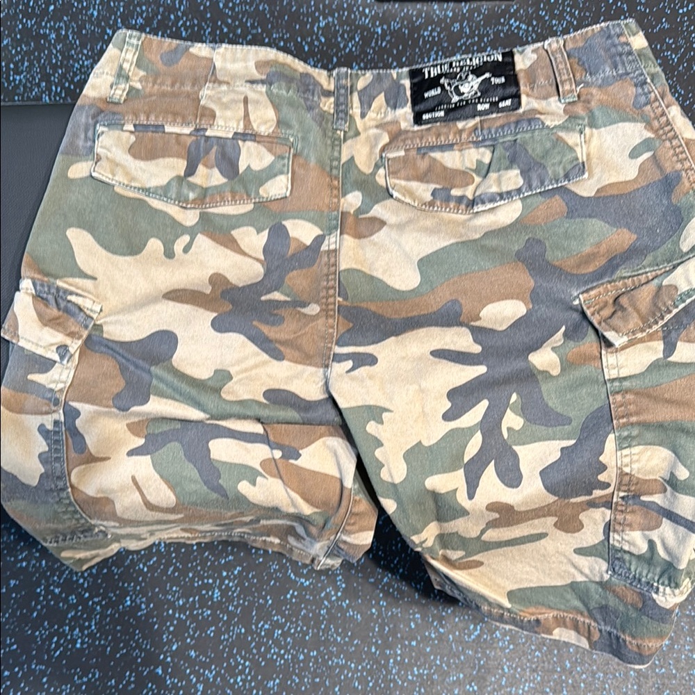 True Religion Camouflage Cargo Shorts